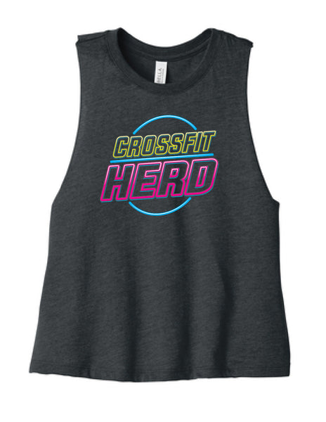 Crossfit Herd Neon Sign - BELLA+CANVAS ® Women’s Racerback Cropped Tank