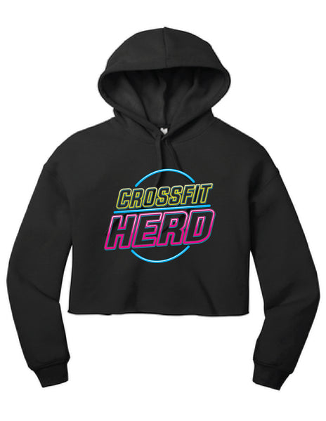 Crossfit Herd Neon Sign - BELLA+CANVAS ® Women’s Sponge Fleece Cropped Fleece Hoodie